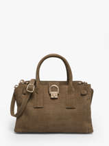 Satchel S Equestre Croco Leather Etrier Brown equestre croco EEQC142S