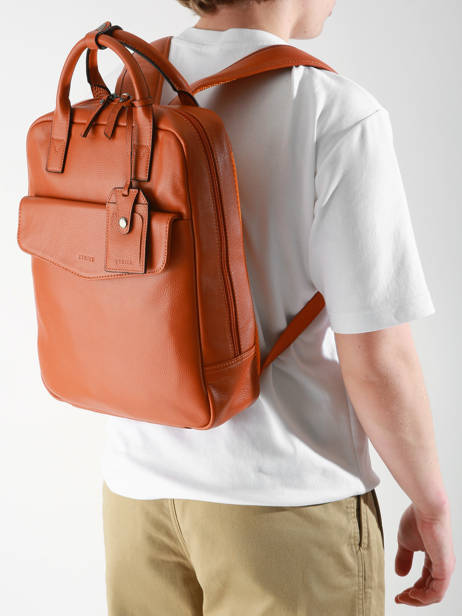 Leather Flandres Business Backpack Etrier Orange flandres EFLA8271 other view 1